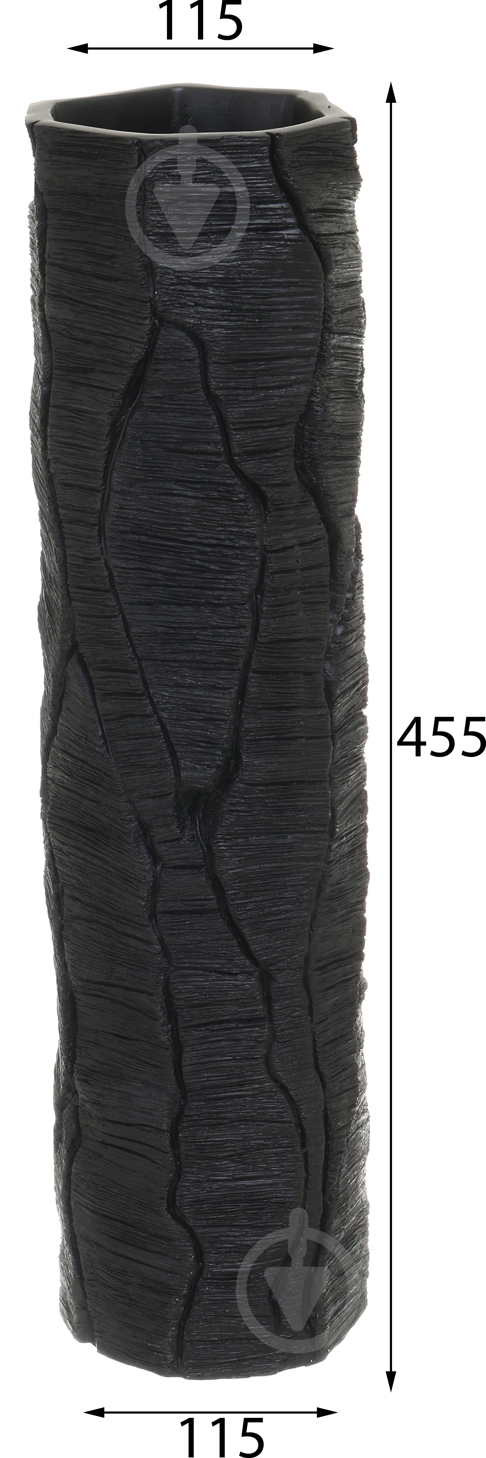 Ваза полирезиновая Stone 45,5 см черная YZ04738BL-3 - фото 2