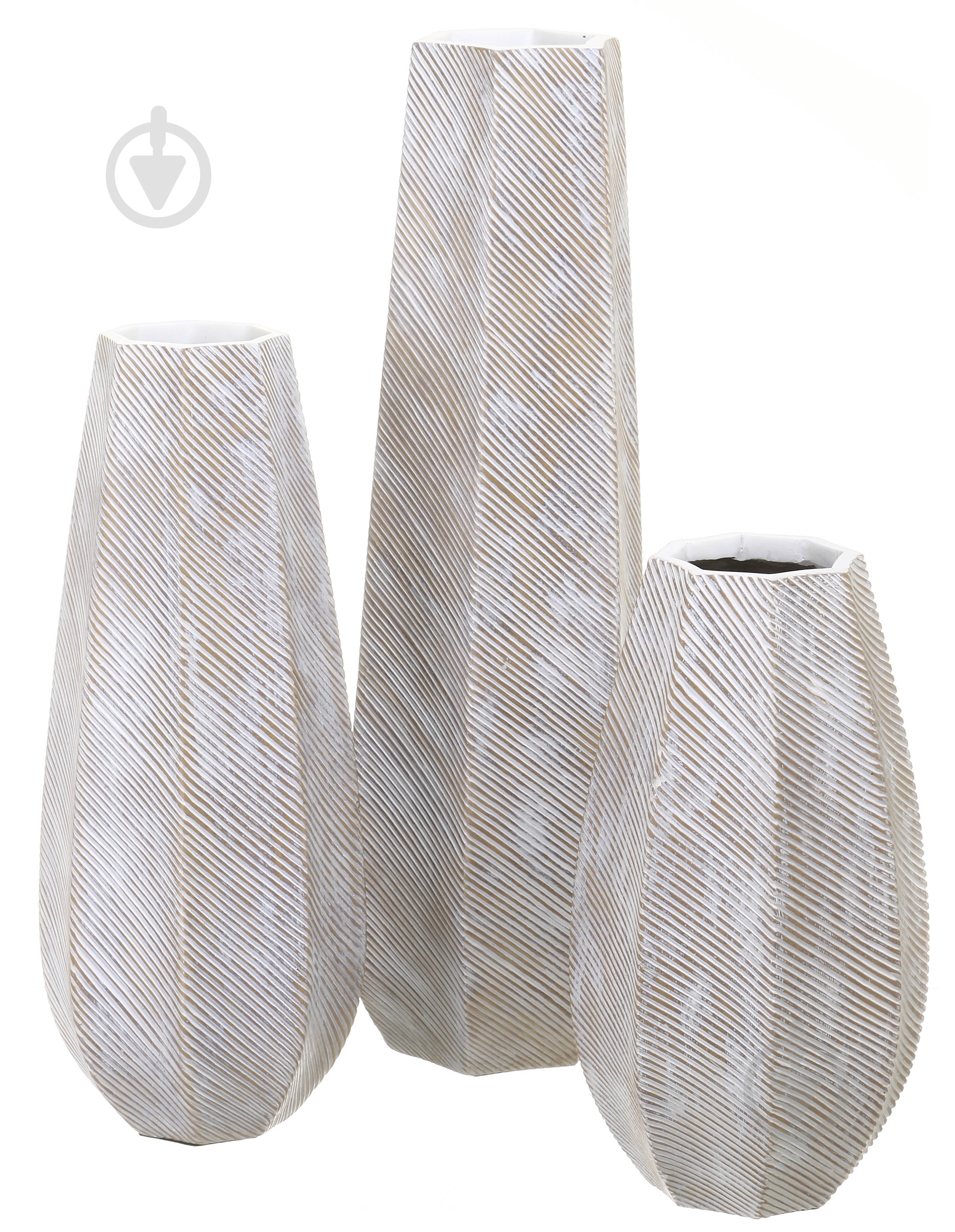 Ваза полирезиновая Light 44,5 см белая YZ04739W-2 - фото 4