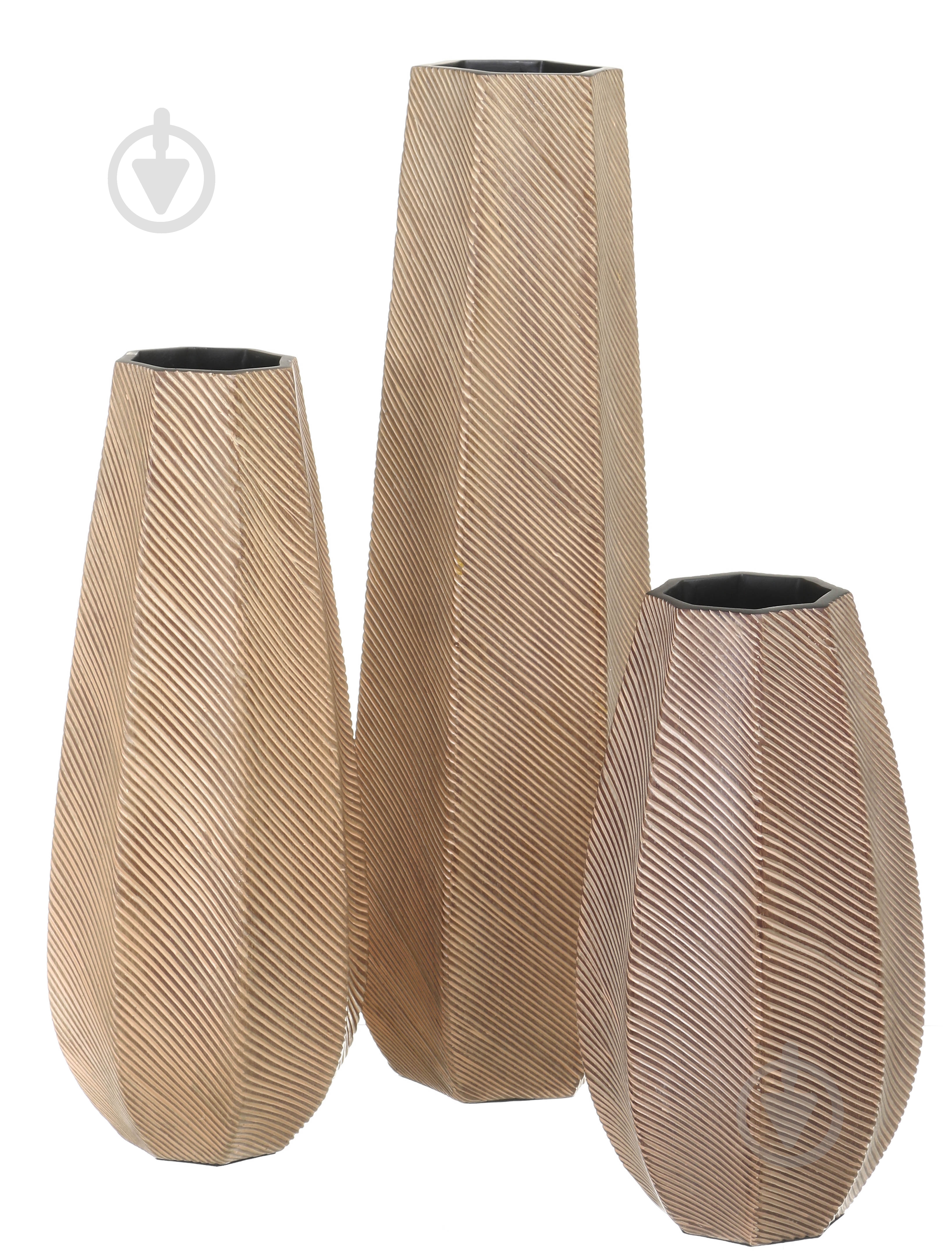 Ваза полирезиновая Light 34 см бежевая YZ04739LA-3 - фото 4