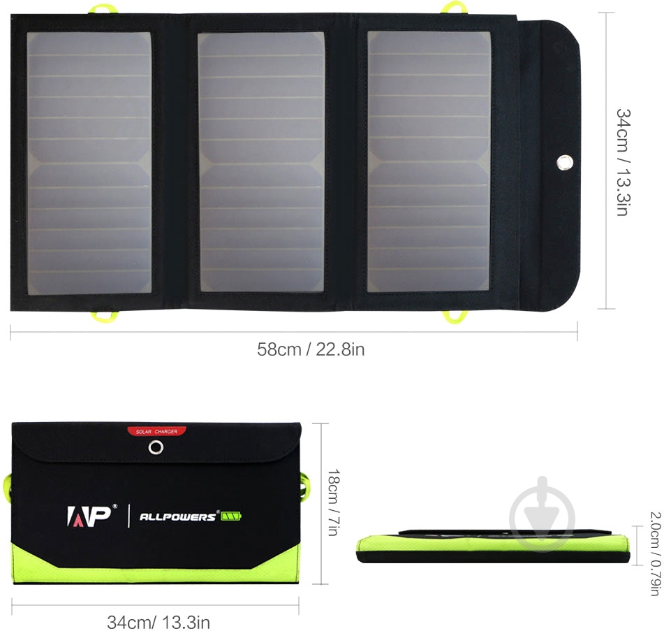 Солнечная панель ALLPOWERS 20 Вт SP-002 - фото 7