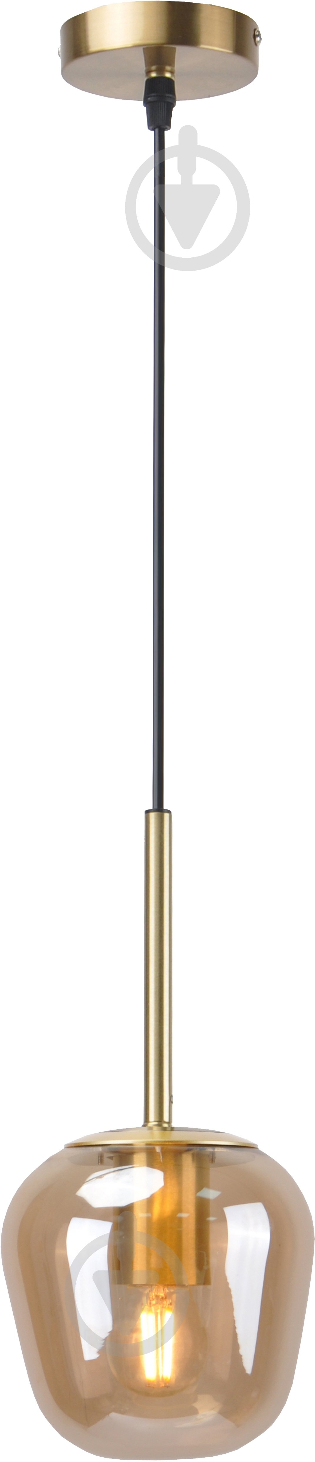 Світильник підвісний Sensio Bellevue 1x40 Вт E27 бурштиновий із золотим ALB-P00427-AM - фото 1 Світильник підвісний Sensio Bellevue 1x40 Вт E27 бурштиновий із золотим ALB-P00427-AM - фото 1