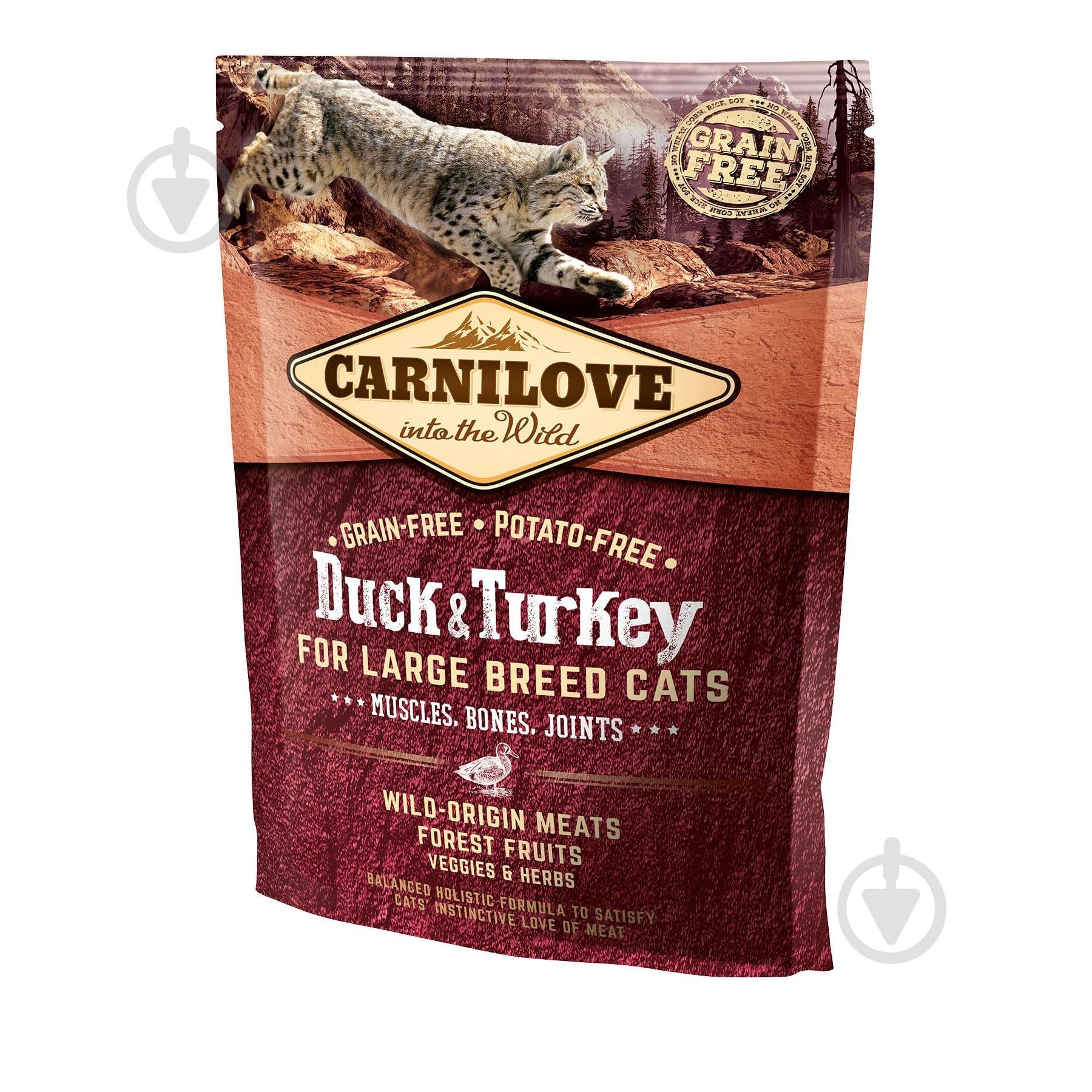 Корм сухой Carnilove Cat Large Breed утка и индейка 400 г - фото 1