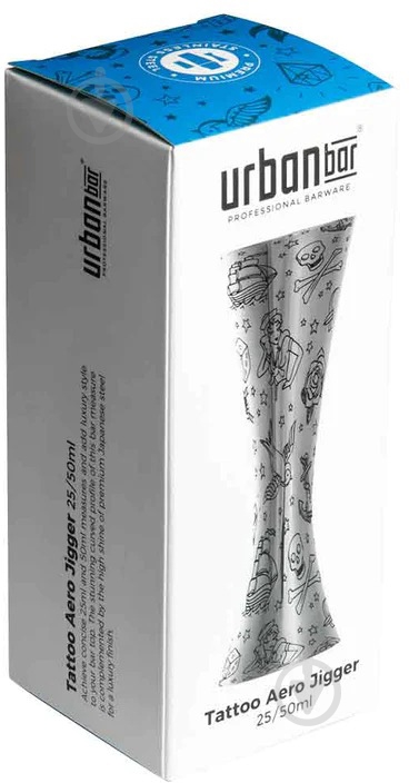 Джиггер Urban Bar Tattoo Aero Stainless Steel 25 мл / 50 мл - фото 2
