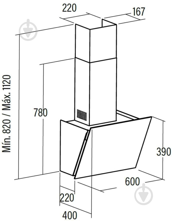 Вытяжка Cata AGATA 600 GBK (02027408) - фото 2