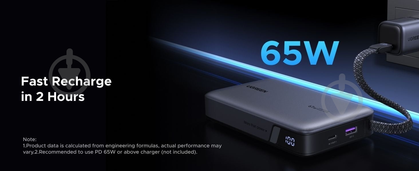 Повербанк UGREEN PB550 20000 mAh gray (55996B) - фото 9 Повербанк UGREEN PB550 20000 mAh gray (55996B) - фото 9
