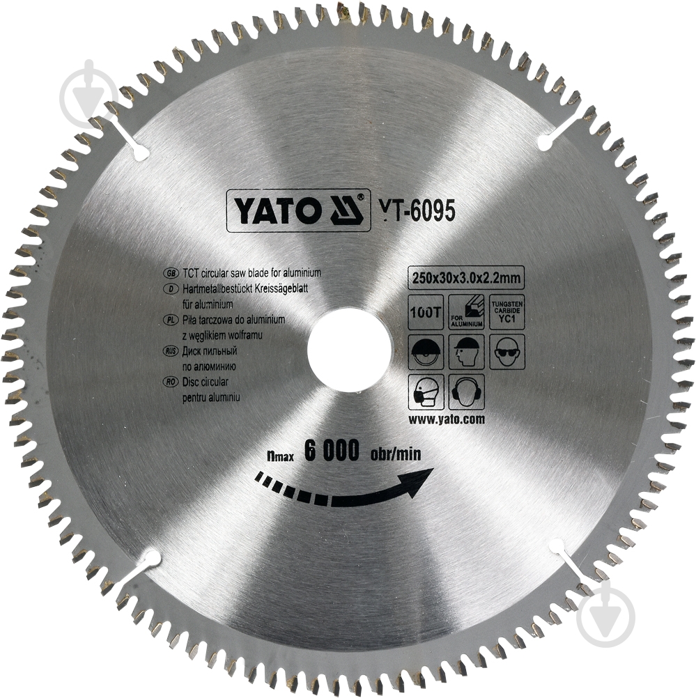 Пильный диск YATO 250x30x2.2 Z100 YT-6095 - фото 1