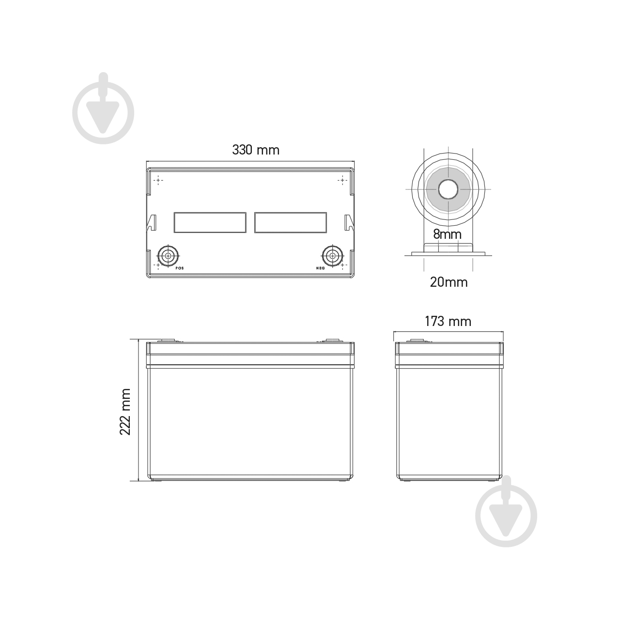 Батарея аккумуляторная Euroelectric Battery-12/100(G) GEL 12V 100Ah - фото 3