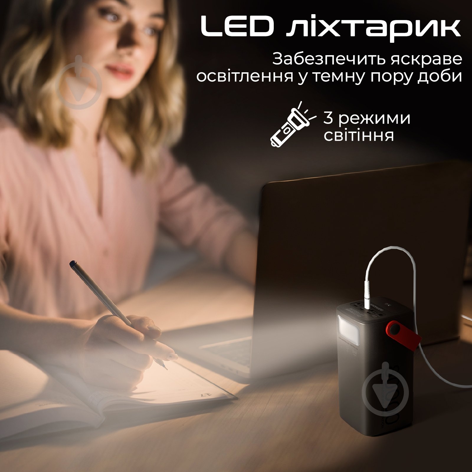 Повербанк Promate 80000 mAh black (powermine-80) УМБ Promate PowerMine-80 80000 mAh, 65 W, 2хUSB-С, 2хUSB-A Black (pow - фото 7