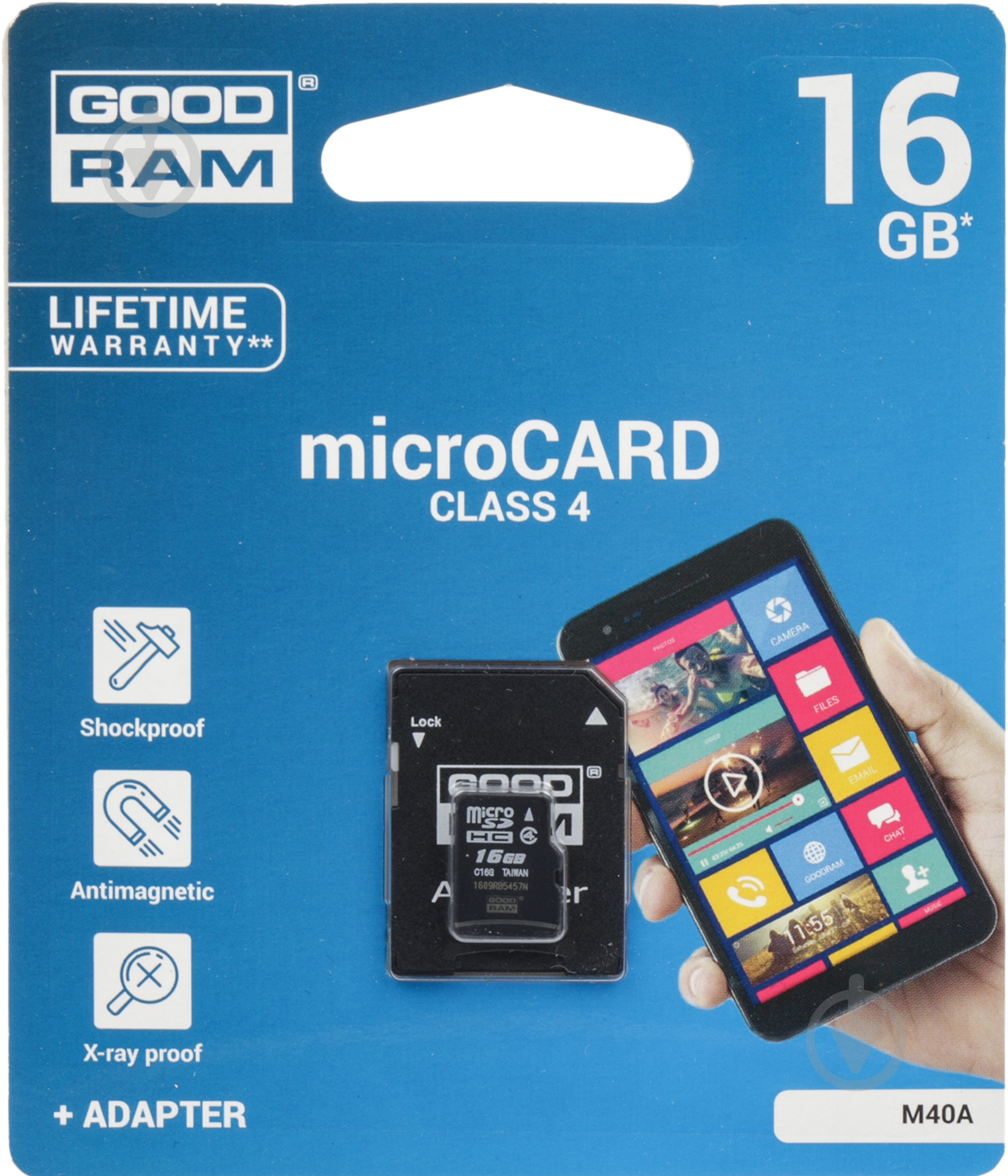 Карта пам'яті GOODRAM microSDHC 16GB Class 4 + adapter - фото 1
