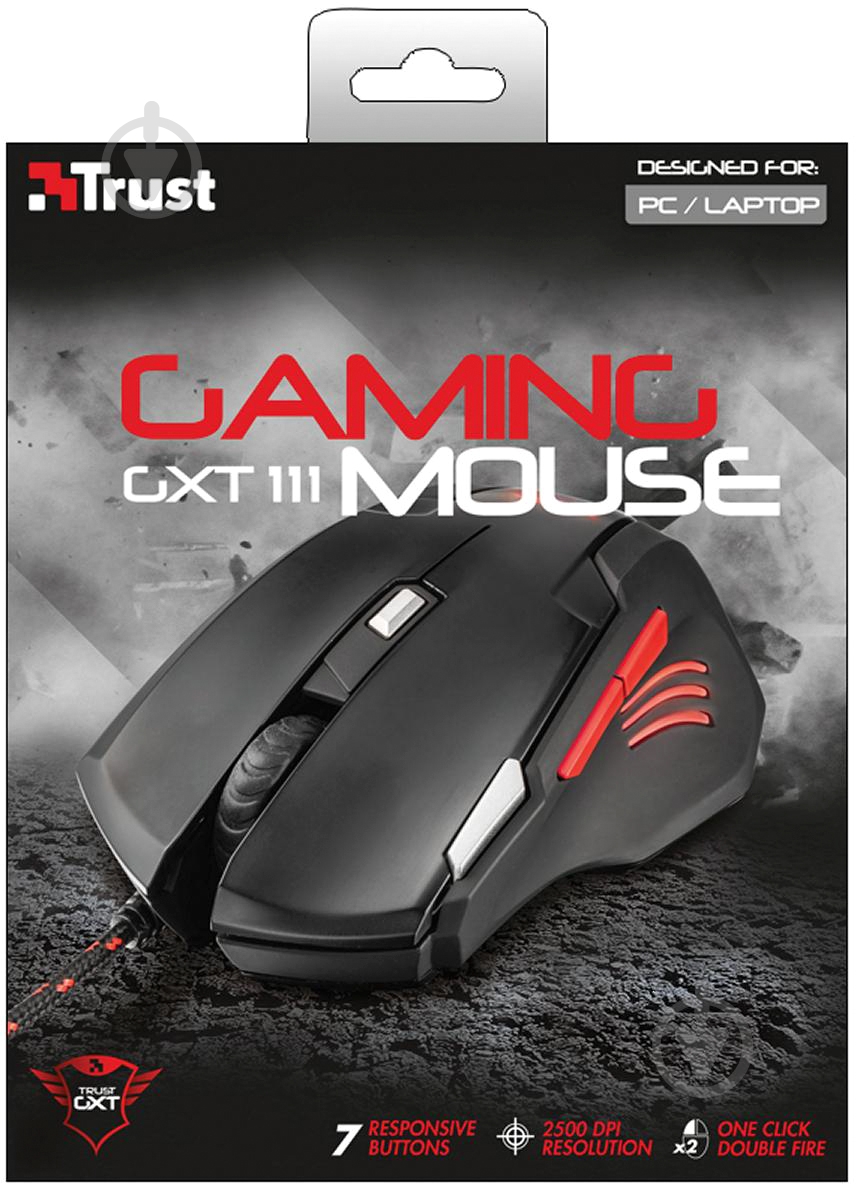 Мышь Trust GXT 111 Gaming Mouse (21090) black (21090) - фото 3 Мышь Trust GXT 111 Gaming Mouse (21090) black (21090) - фото 3