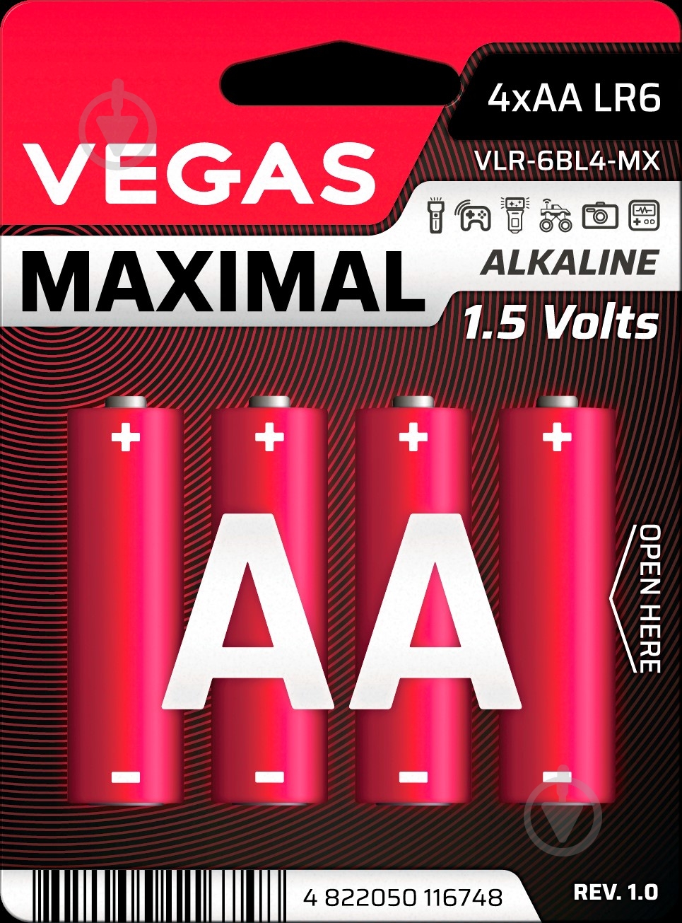 Батарейки VEGAS. VLR6BL4 4 шт. (VLR-6BL4-MX) - фото 1 Батарейки VEGAS. VLR6BL4 4 шт. (VLR-6BL4-MX) - фото 1