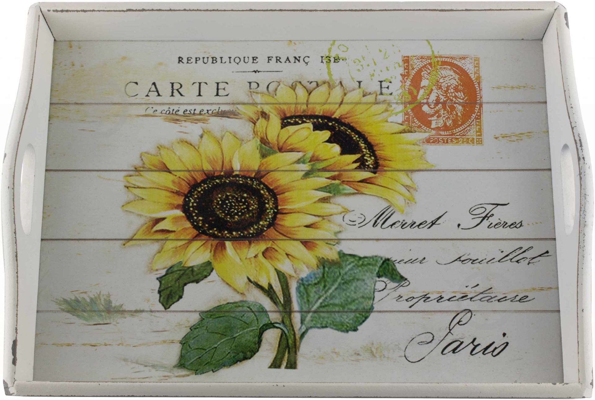 Поднос для завтрака Подсолнух 38x28x4 см QY82070A 2/S - фото 3