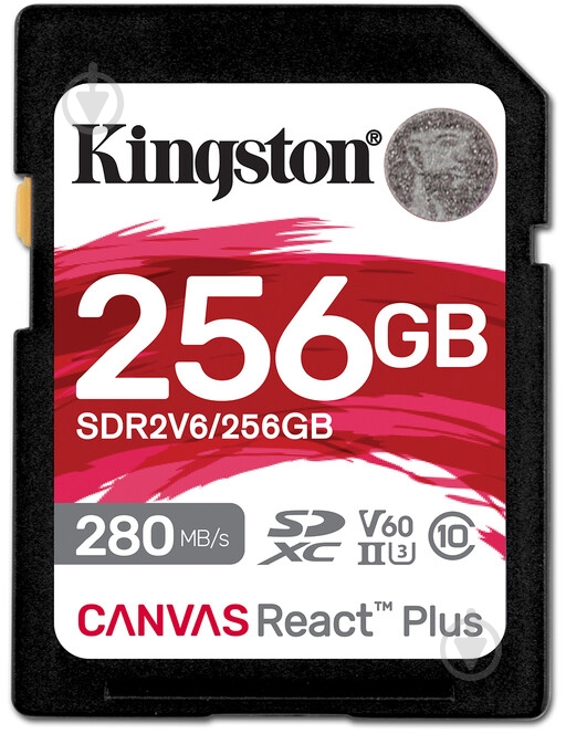 Карта памяти Kingston SDXC 256 ГБ UHS-II Class 3 (U3) (SDR2V6/256GB ) Canvas React Plus V60 - фото 1