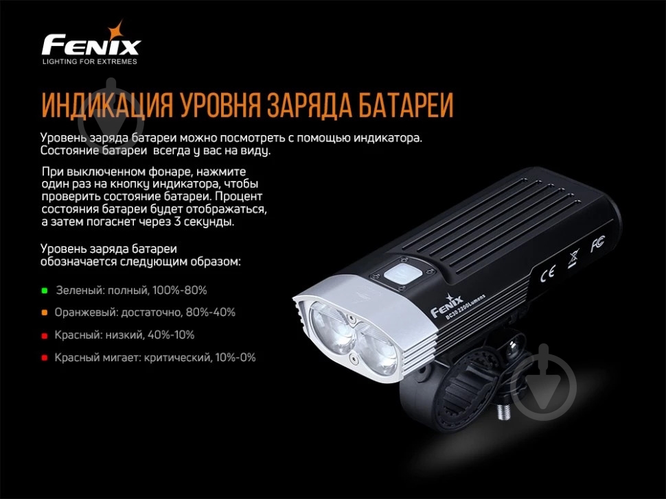Фонарь велосипедный Fenix BC30V20 - фото 13 Фонарь велосипедный Fenix BC30V20 - фото 13