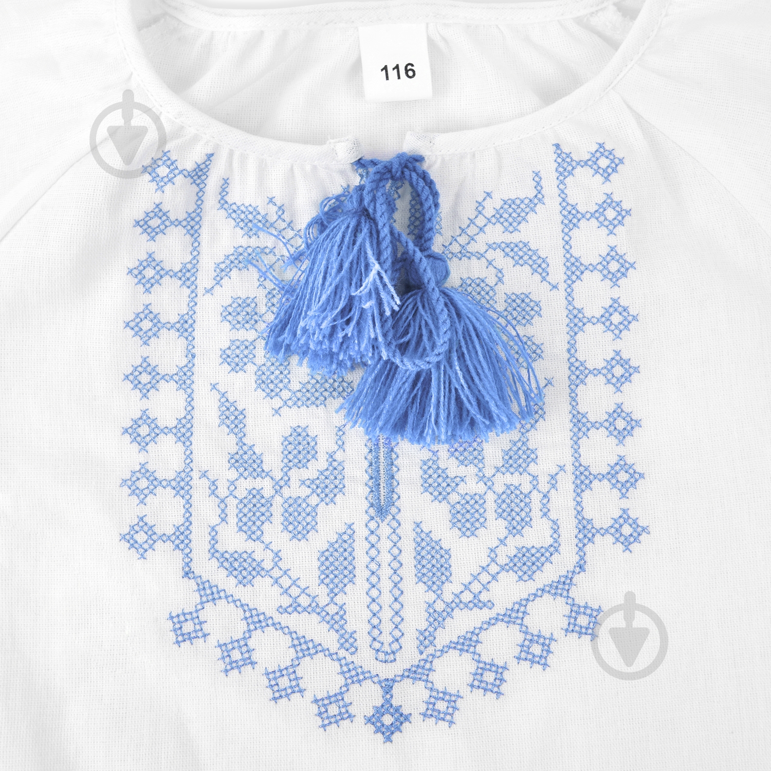 Вышиванка для девочек WP Merchandise р.128 белый с голубым FWPVNGBLEM23WT128 - фото 4 Вышиванка для девочек WP Merchandise р.128 белый с голубым FWPVNGBLEM23WT128 - фото 4