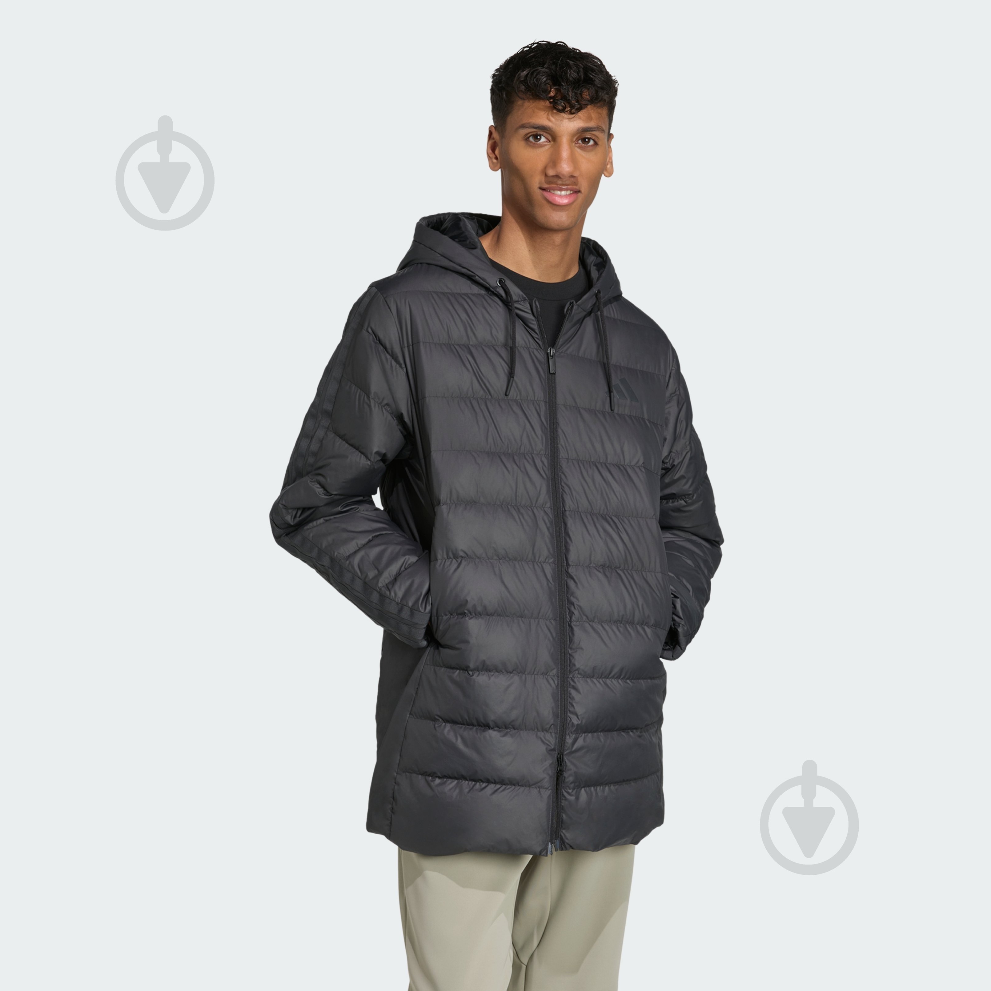 Пуховик чоловічий зимовий Adidas Ess 3S Ld Hd Pa JM4061 р.3XL чорний - фото 3