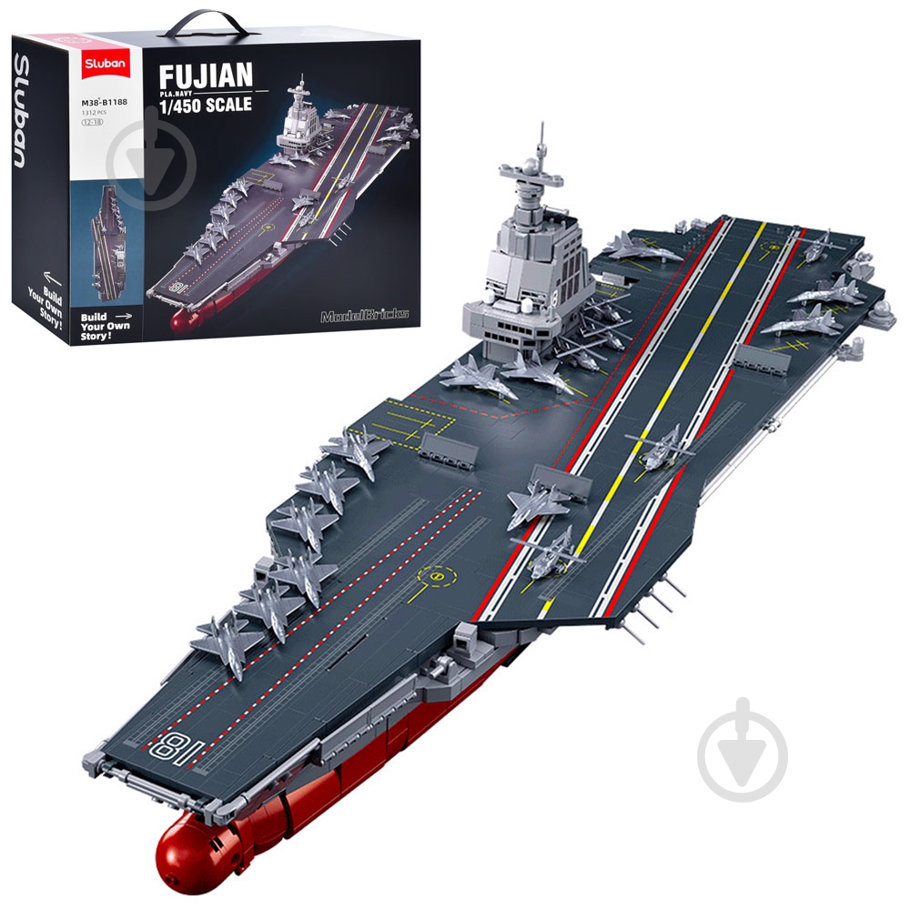 Конструктор Sluban Model Bricks Авианосец 1:450 M38-B1188 - фото 1 Конструктор Sluban Model Bricks Авианосец 1:450 M38-B1188 - фото 1