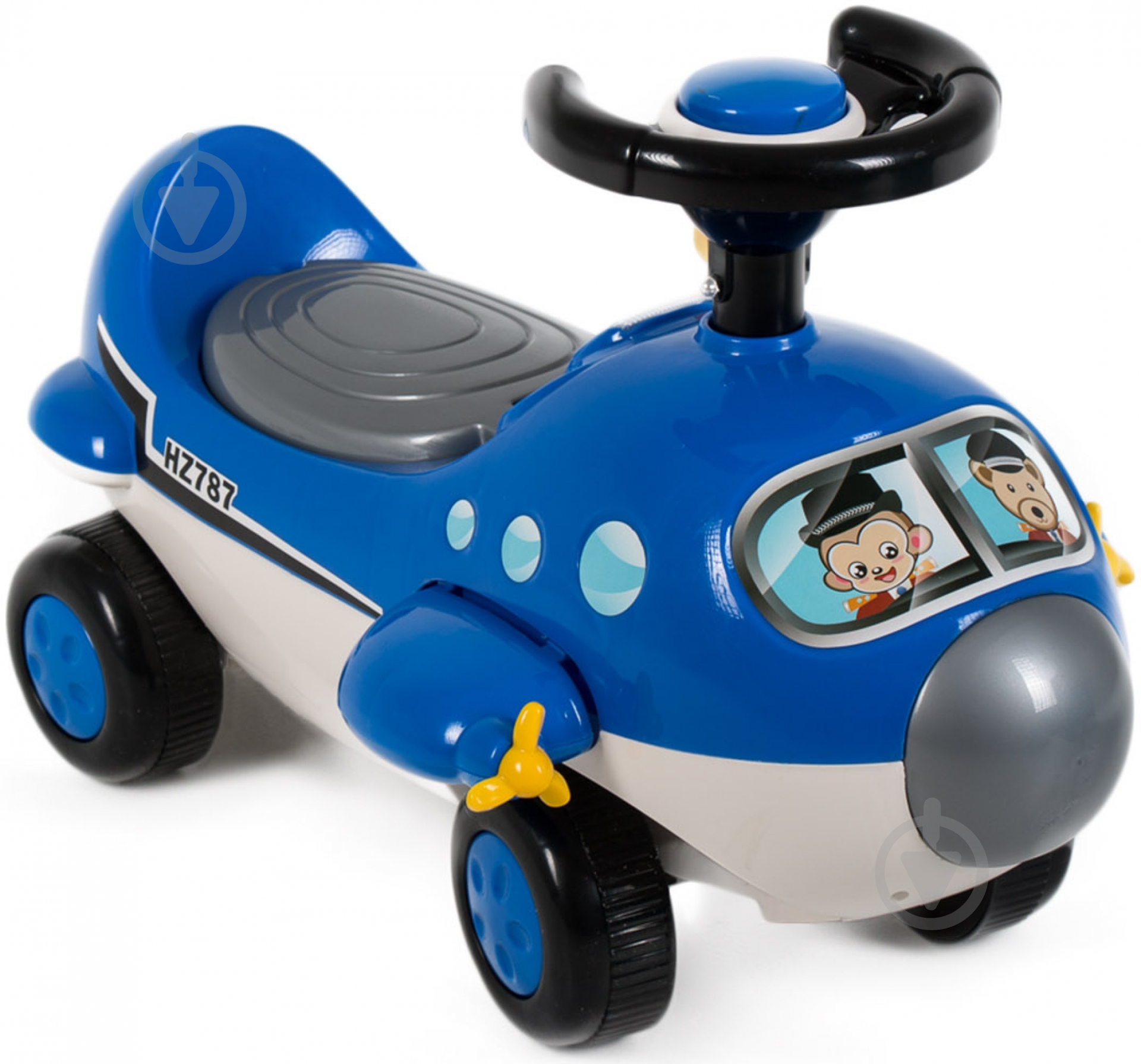 Каталка Ningbo Prince Toys Самолет синий 608 - фото 1