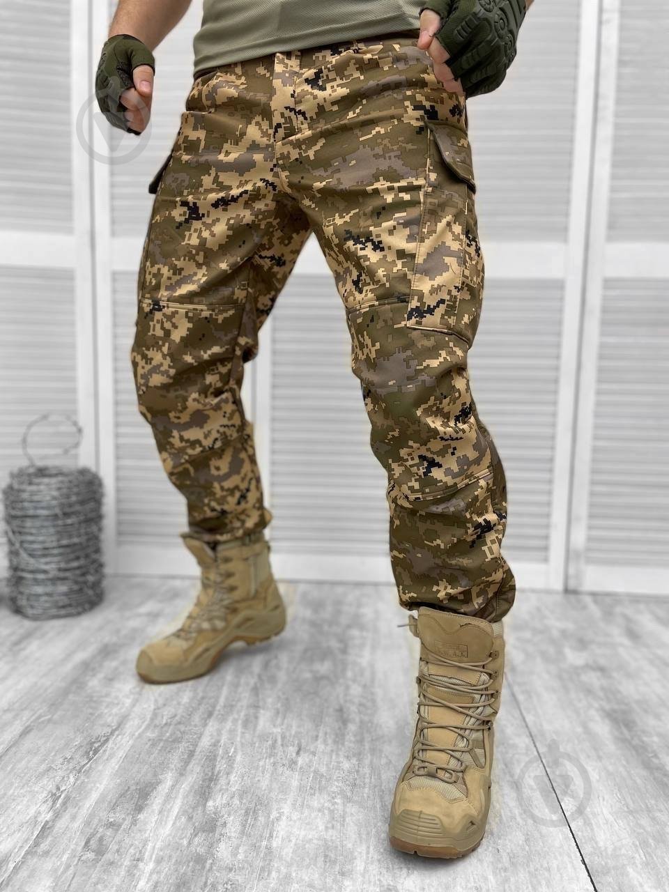 Брюки тактические LOGOS-Tac из Soft Shell р. S пиксель (04-10-00-0010) - фото 1