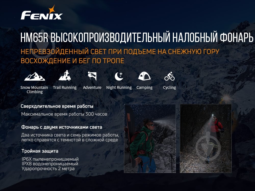 Фонарик на голову Fenix Тактический HM65R, 1400лм - фото 6