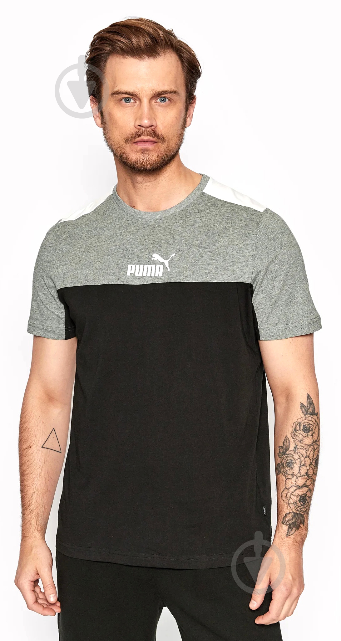 Футболка Puma ESS+ BLOCK TEE 84742601 р.S черный - фото 1