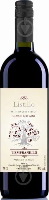 Вино Listillo Tempranillo красное сухое 0,75 л - фото 1 Вино Listillo Tempranillo красное сухое 0,75 л - фото 1