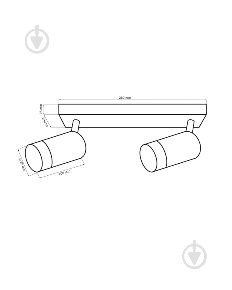 Спот Goldlux Arras 2 2x10 Вт GU10 чорний 323545 - фото 2