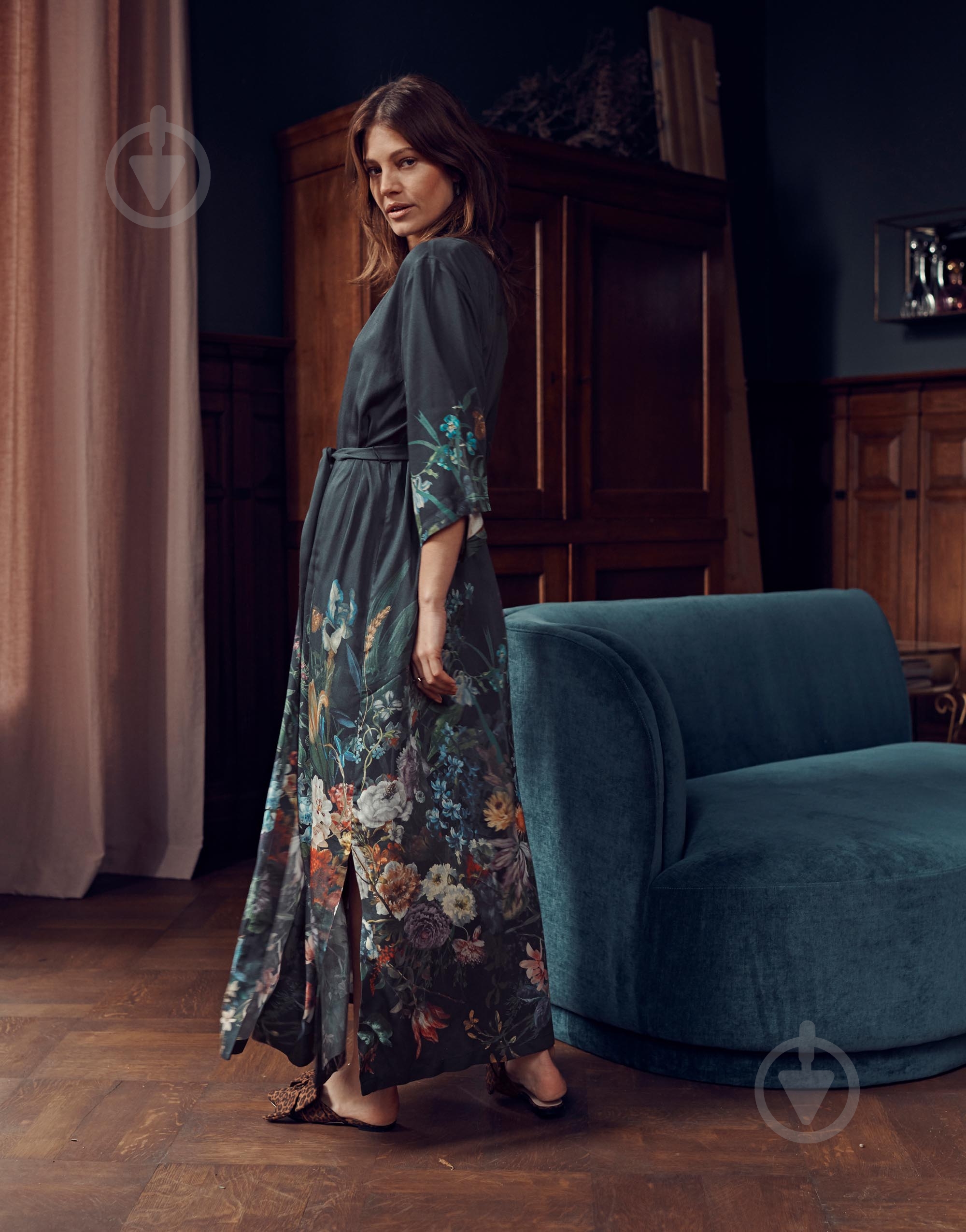 Халат Essenza Jula Eleanor р. S синий с рисунком - фото 1