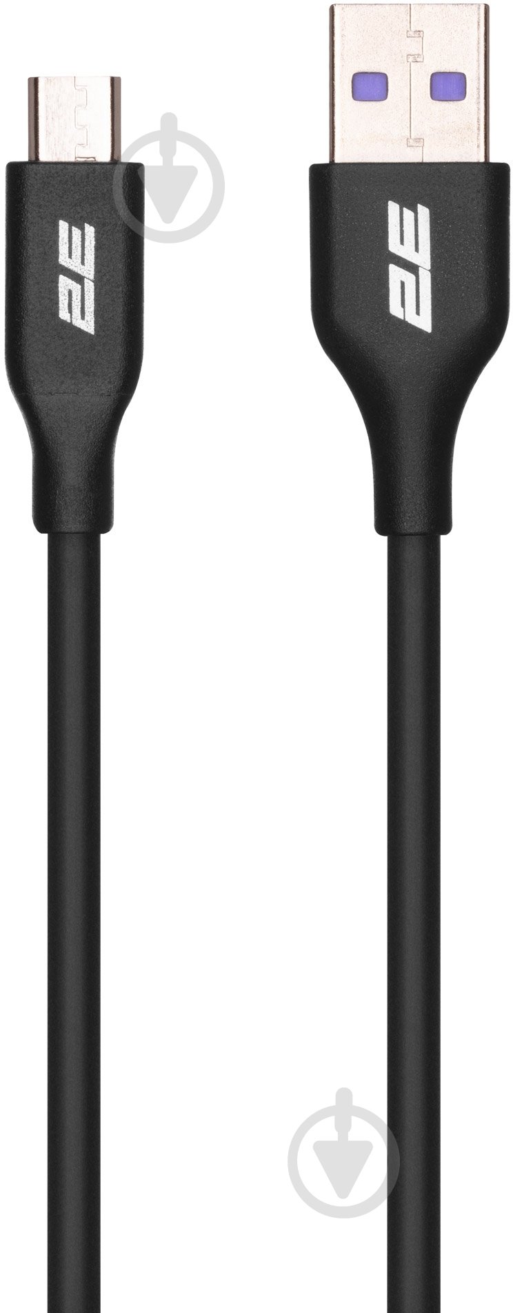 Кабель 2E USB — microUSB Glow 1 м черный (2E-CCAM-BL) - фото 1