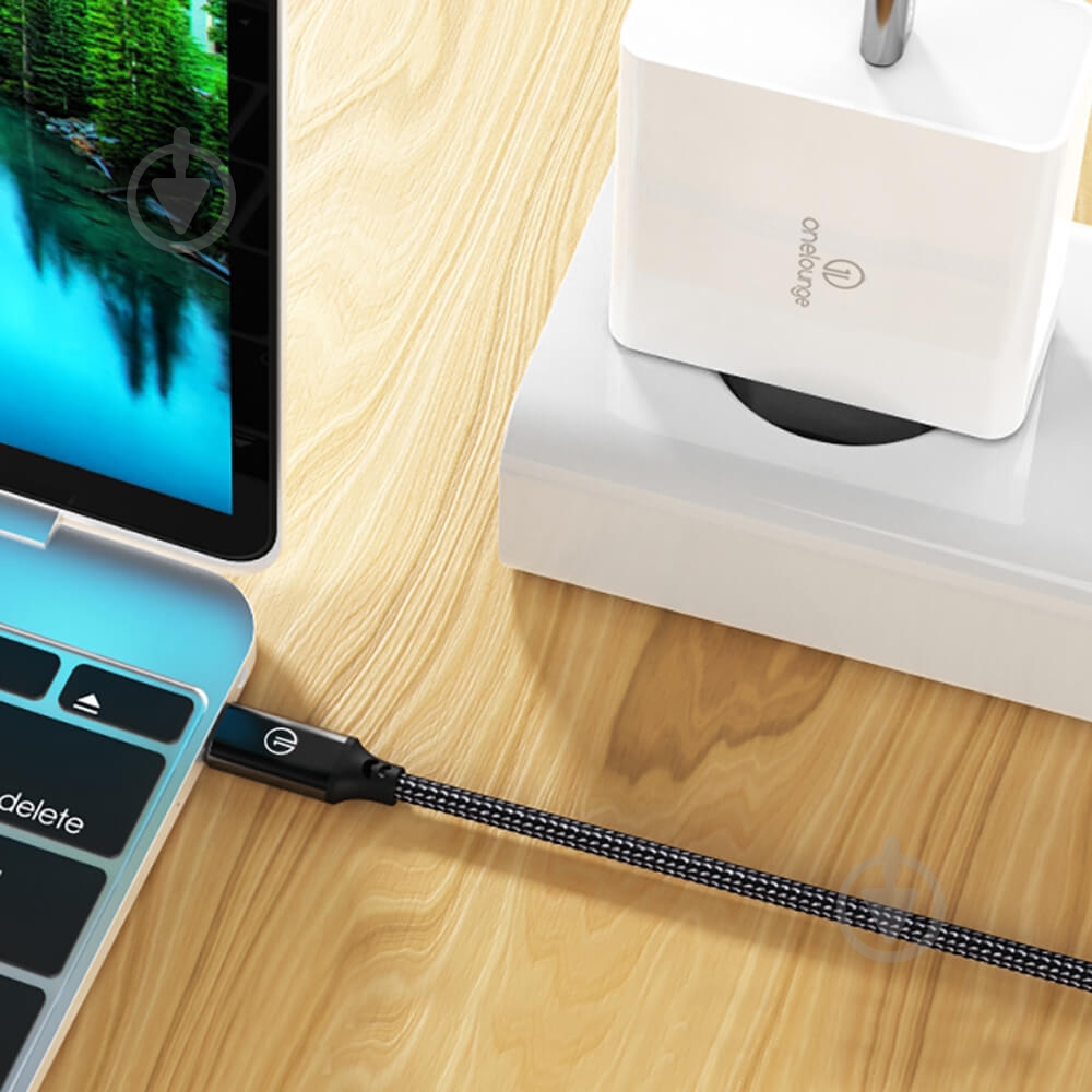 Кабель OneLounge 1Power USB-C to USB-C 100W 2 м black (14124) - фото 7