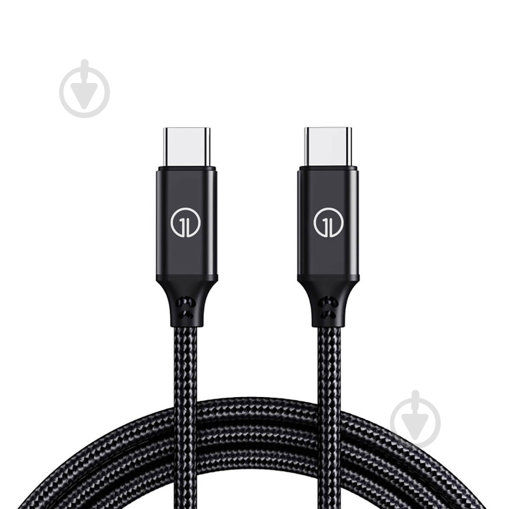 Кабель OneLounge 1Power USB-C to USB-C 100W 2 м black (14124) - фото 1