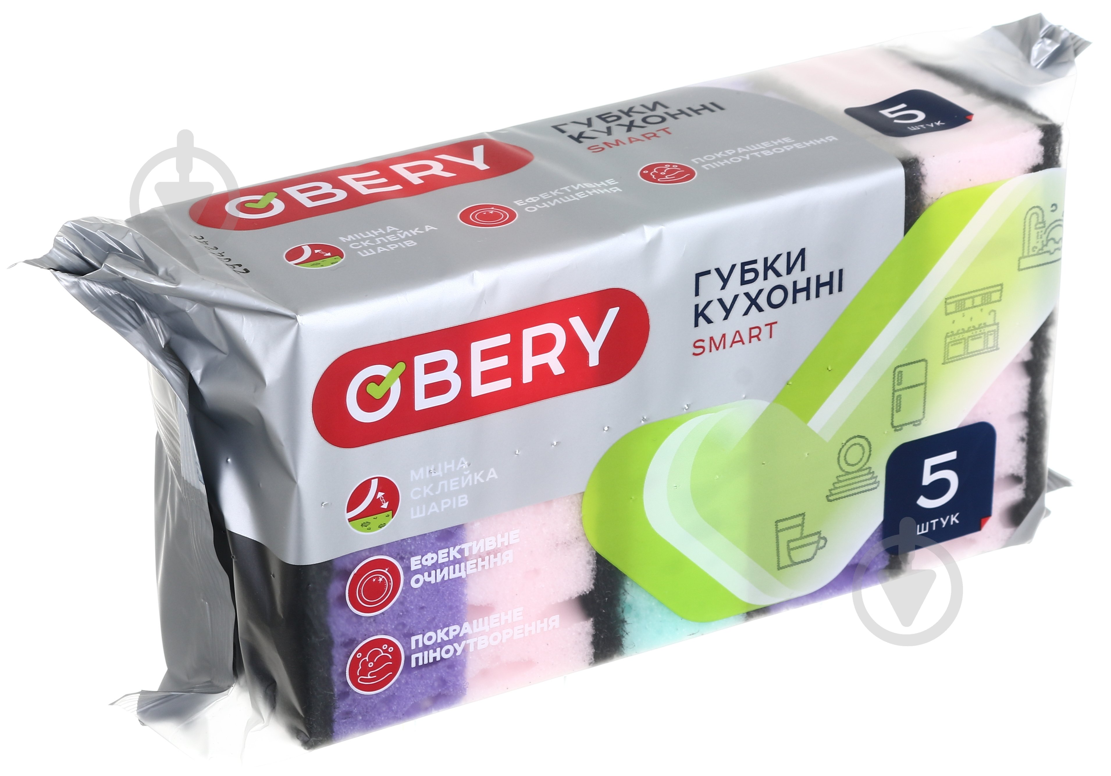 Губка для кухні OBERY SMART мульті 5 шт. - фото 3
