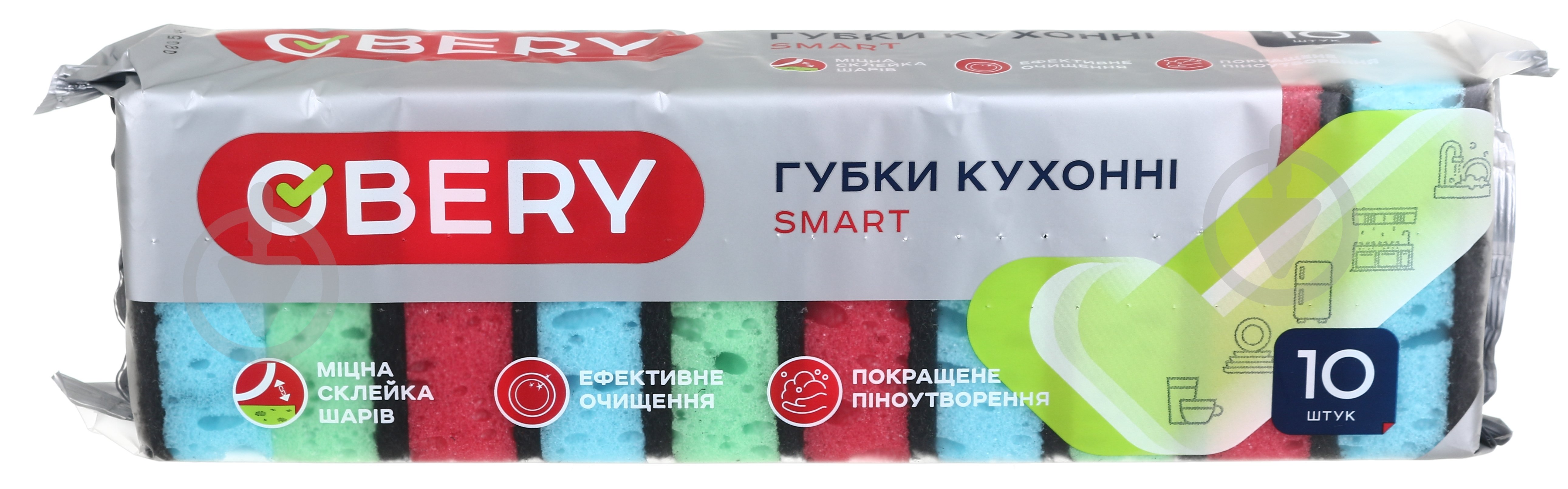Губка для кухні OBERY SMART 10 шт. - фото 2