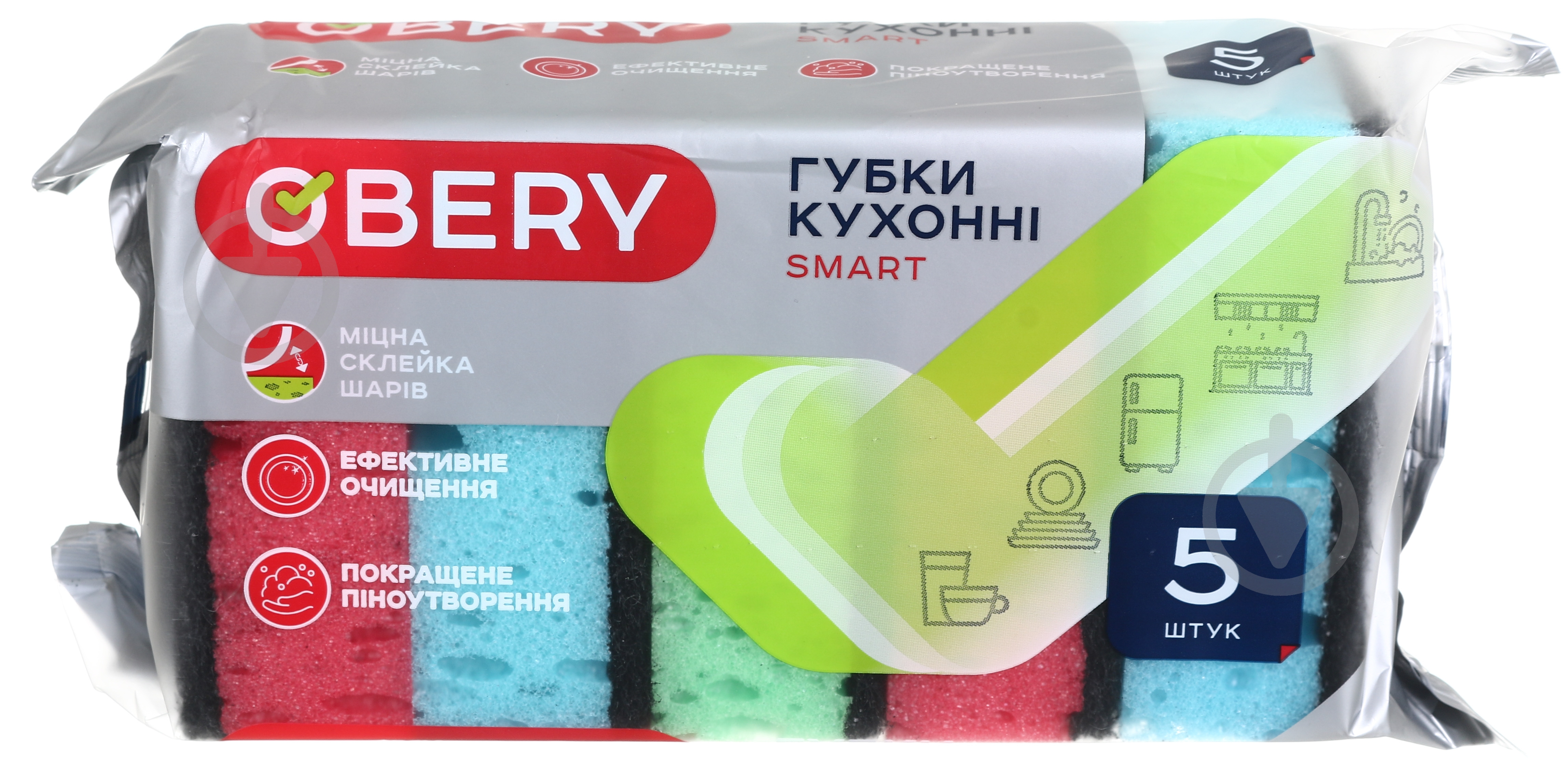 Губка для кухні OBERY SMART 5 шт. - фото 2