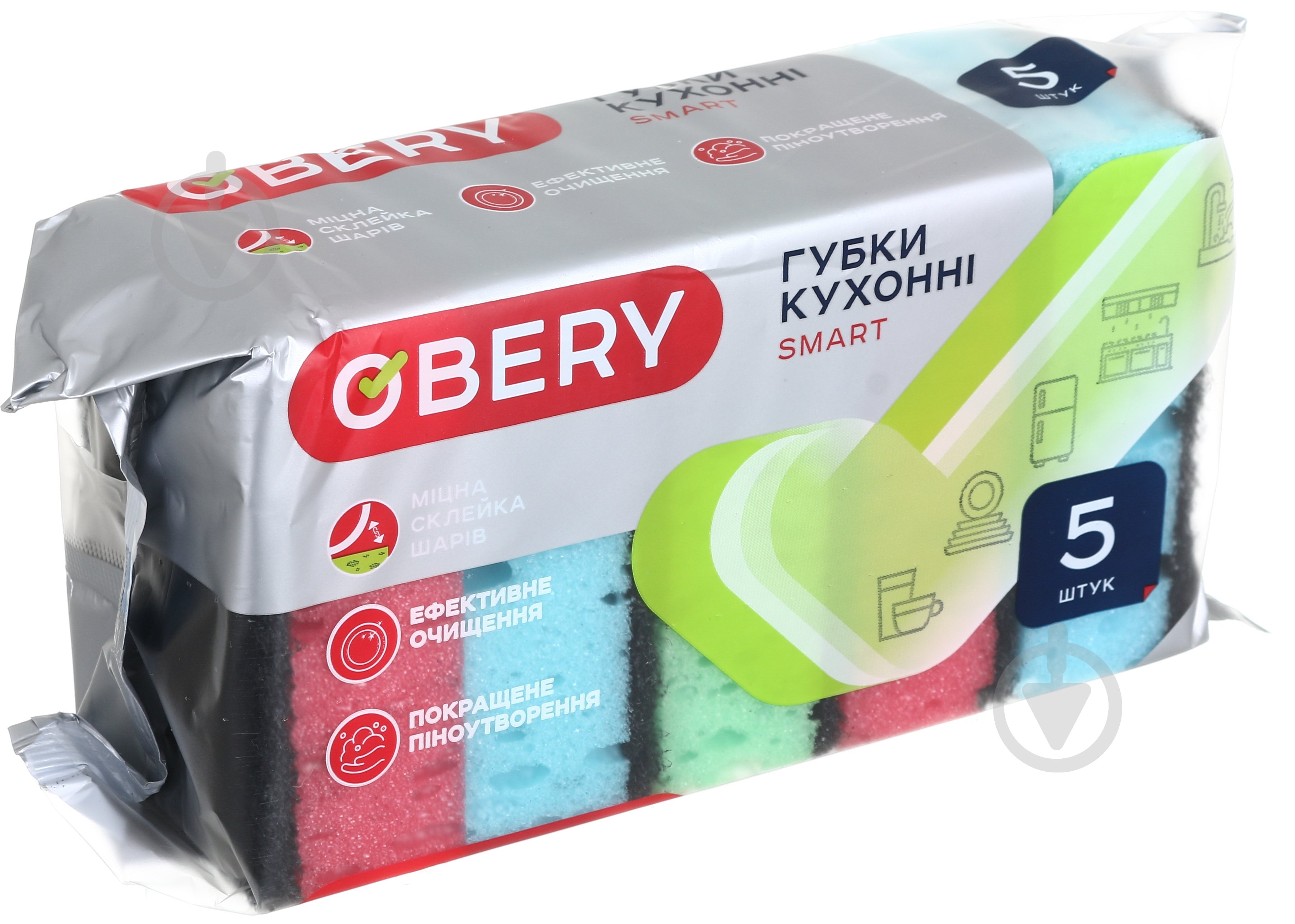 Губка для кухні OBERY SMART 5 шт. - фото 3