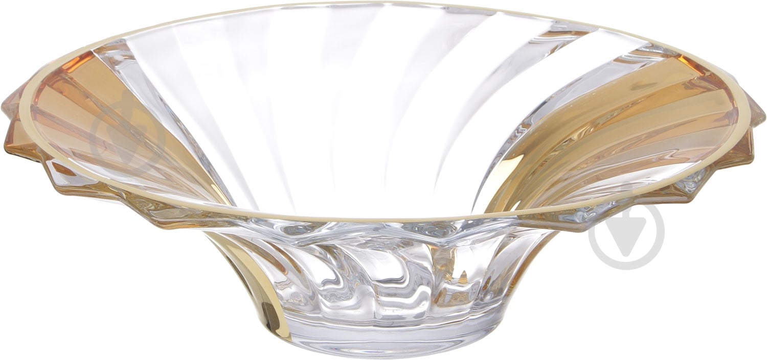 Блюдо декоративне Combi 35,5х11 см 11 см прозора із золотом GOLD-BOWL-35,5 - фото 1