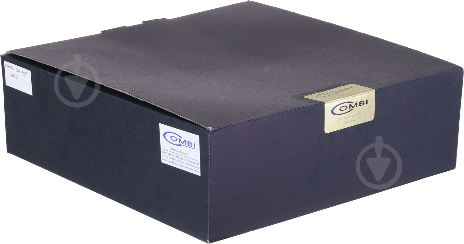 Блюдо декоративне Combi 35,5х11 см 11 см прозора із золотом GOLD-BOWL-35,5 - фото 4