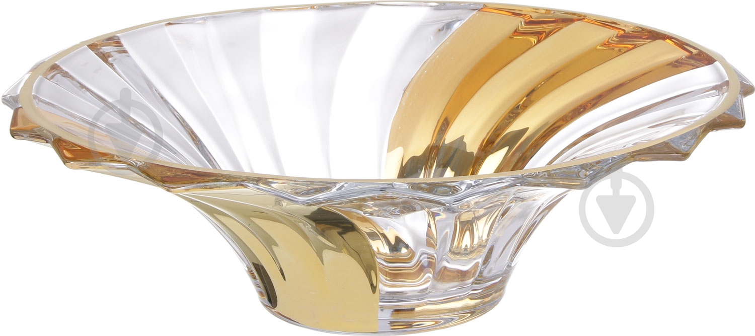 Блюдо декоративне Combi 35,5х11 см 11 см прозора із золотом GOLD-BOWL-35,5 - фото 2
