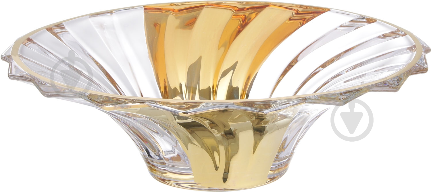 Блюдо декоративне Combi 35,5х11 см 11 см прозора із золотом GOLD-BOWL-35,5 - фото 3