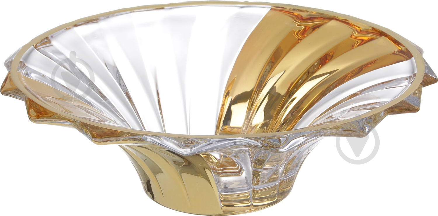 Блюдо декоративне Combi 30х9,1 см 9,1 см прозора із золотом GOLD BOWL-30 - фото 2