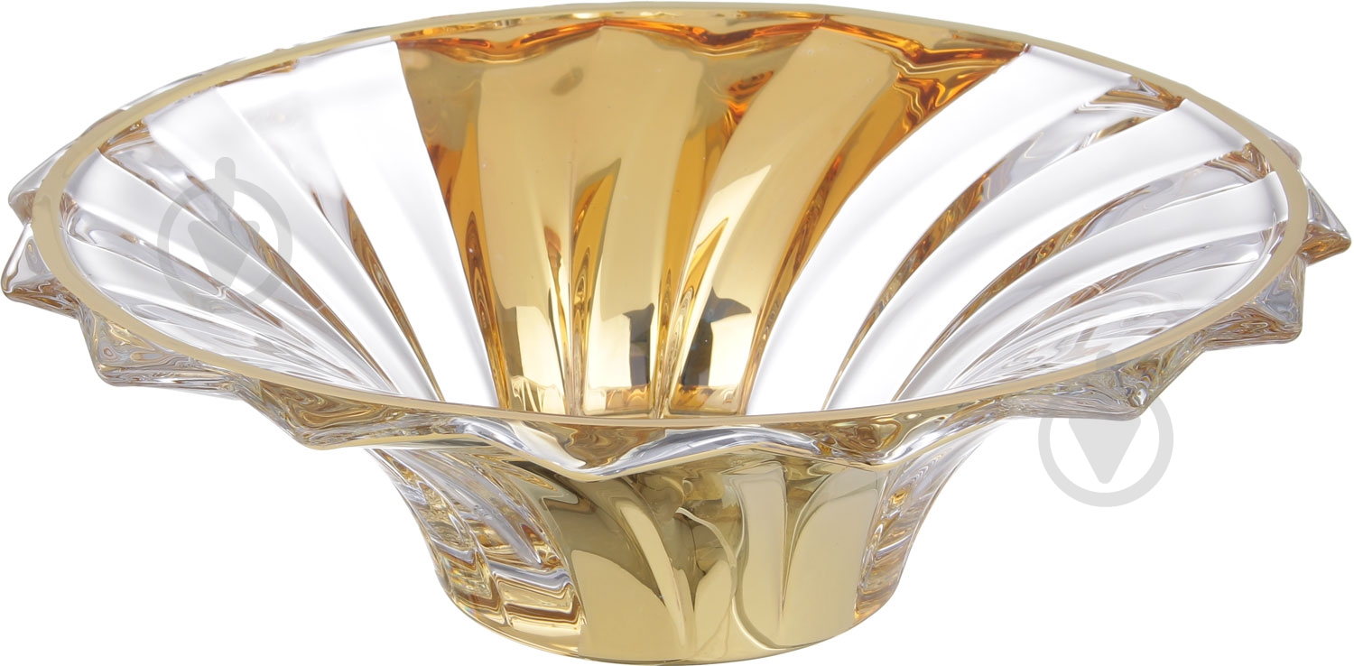 Блюдо декоративне Combi 30х9,1 см 9,1 см прозора із золотом GOLD BOWL-30 - фото 1
