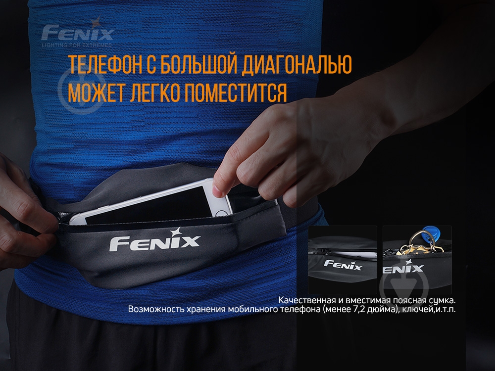 Сумка поясная Fenix AFB-10 СЕРАЯ - фото 3