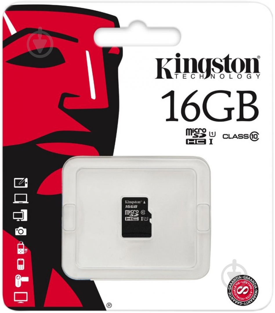 Карта памяти Kingston microSDHC 16GB Class 10 UHS-I (SDC10/16GBSP) - фото 2 Карта памяти Kingston microSDHC 16GB Class 10 UHS-I (SDC10/16GBSP) - фото 2