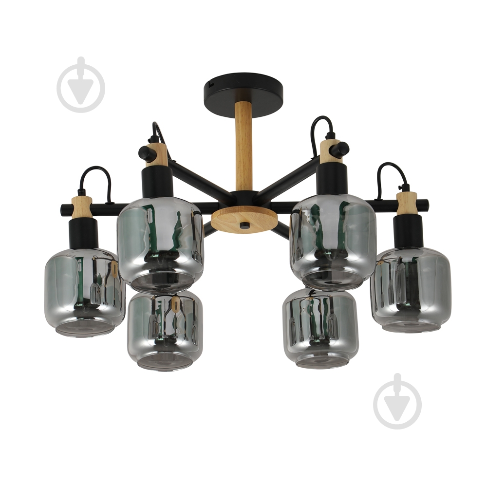 Люстра підвісна ARDERO DENVER 6x15 Вт E14 чорний BL1460-1 - фото 1