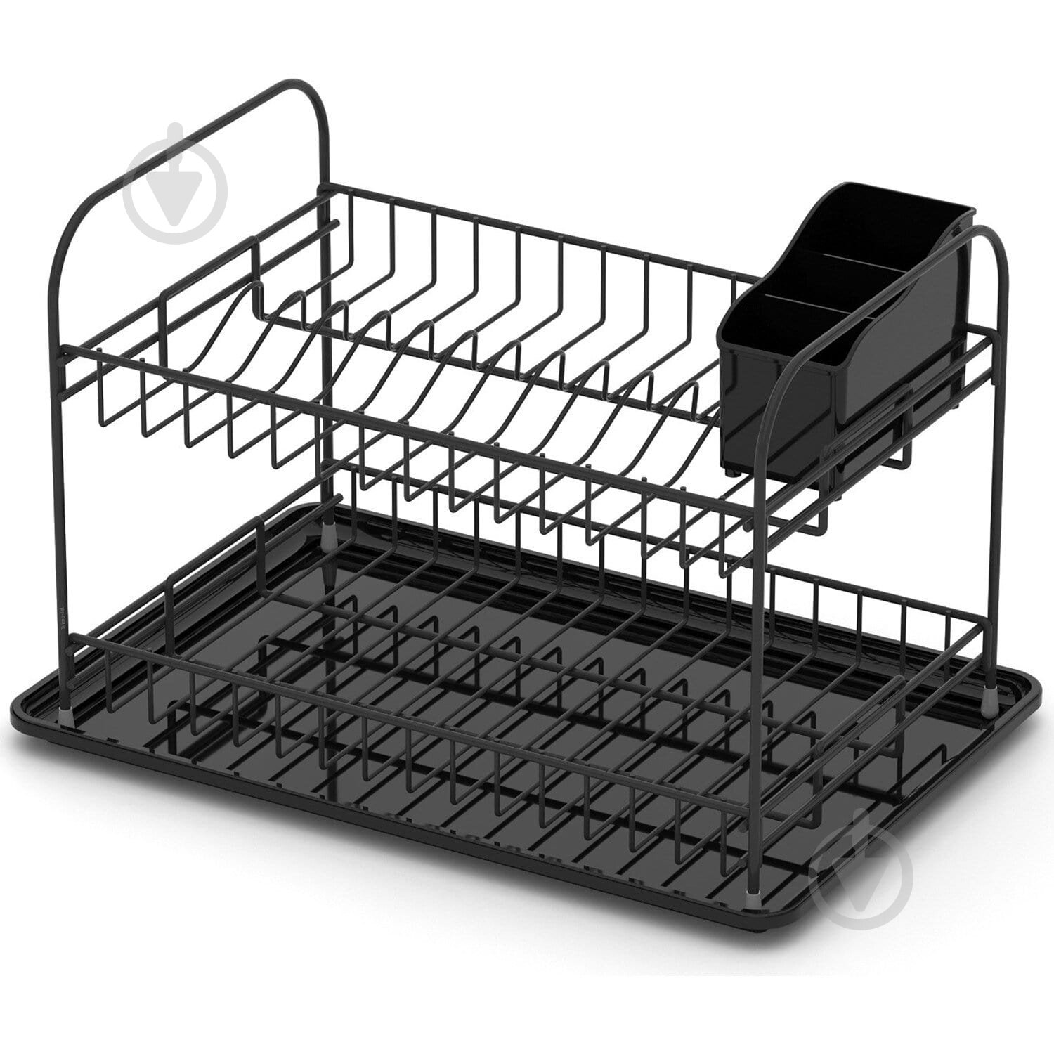 Сушилка для посуды Tekno-Tel двухуровневая черная КВ007 - фото 1 Сушилка для посуды Tekno-Tel двухуровневая черная КВ007 - фото 1