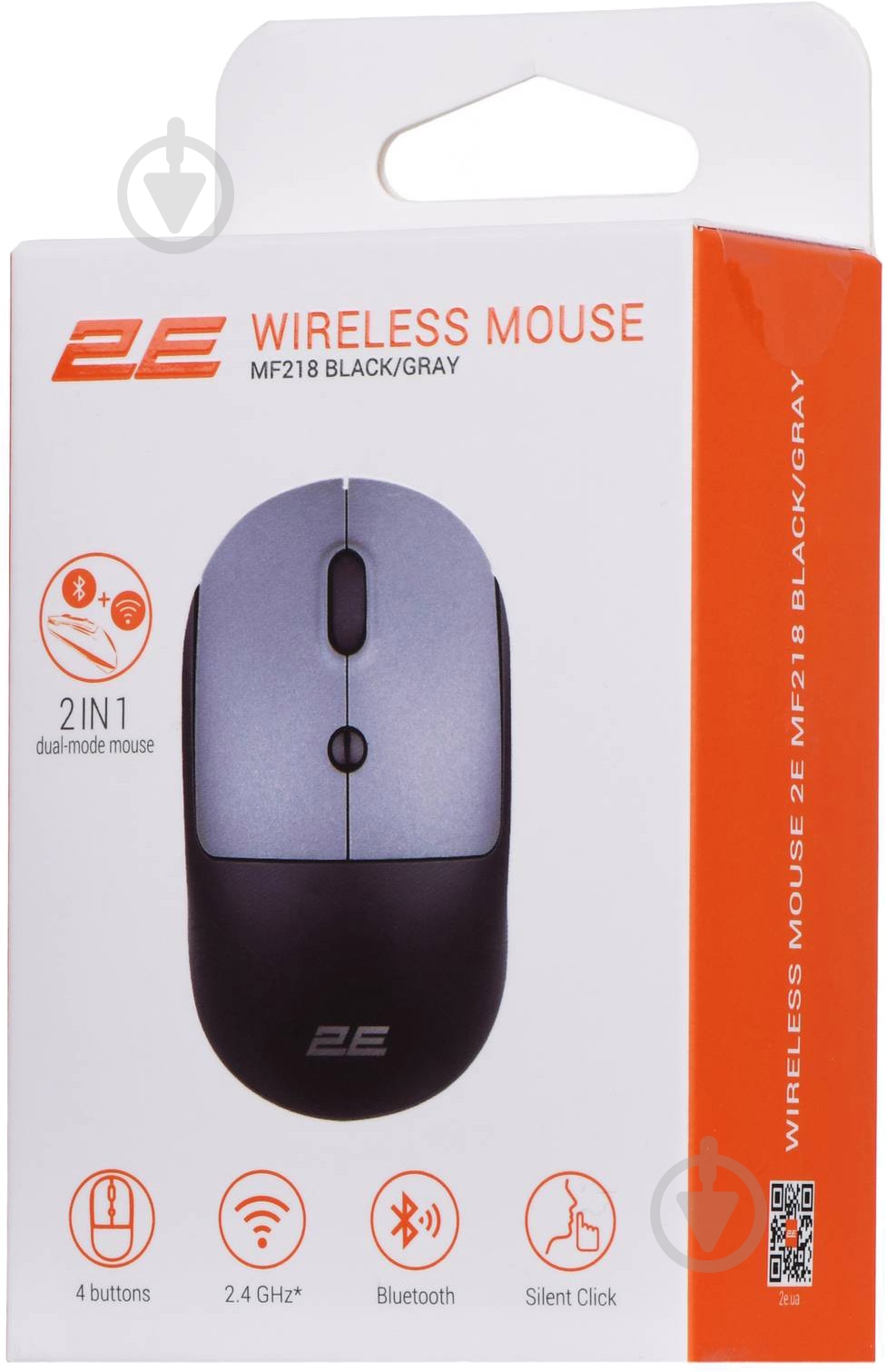 Мышка беспроводная 2E MF218 Silent WL BT black/grey (2E-MF218WBG) - фото 8 Мышка беспроводная 2E MF218 Silent WL BT black/grey (2E-MF218WBG) - фото 8