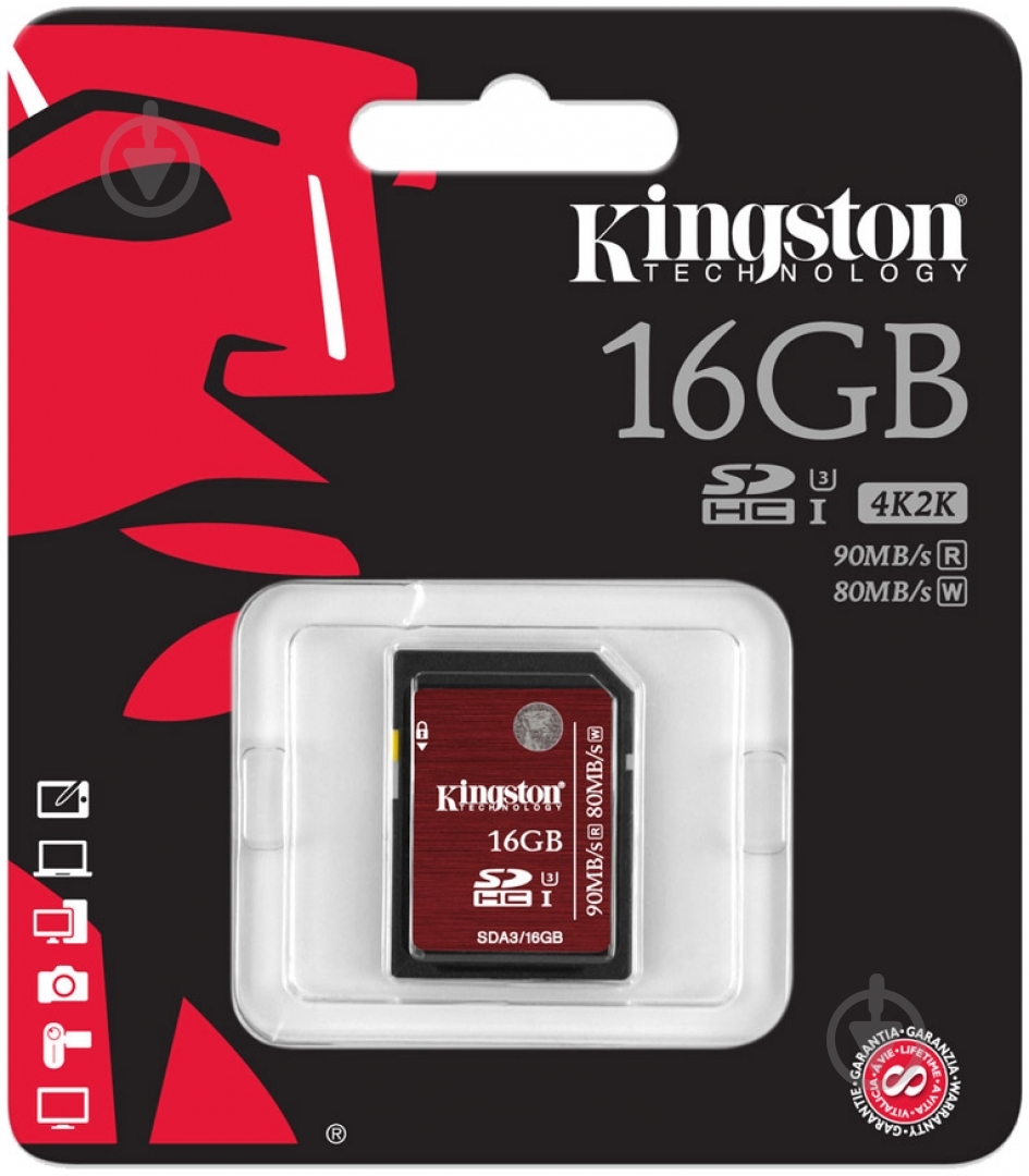 Карта памяти Kingston Ultimate SDHC (SDA3/16GB) - фото 2
