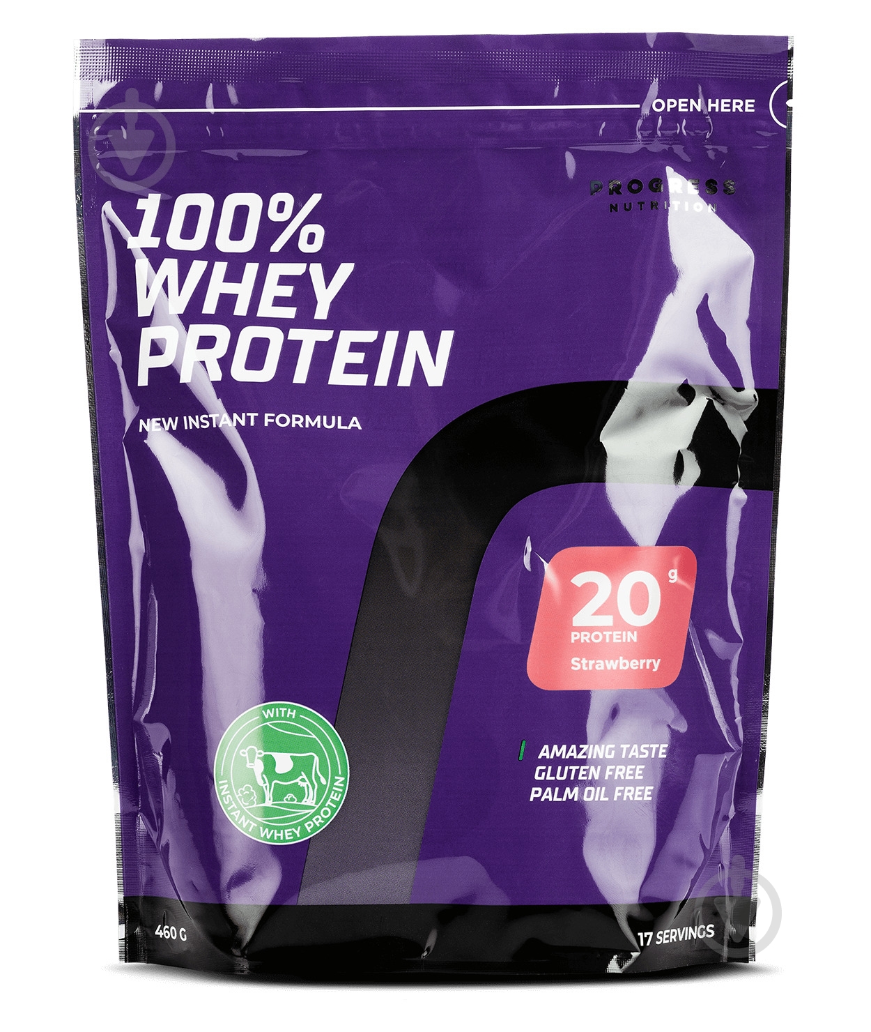 Протеин Progress Nutrition 100% Whey Protein клубника 460 г - фото 1 Протеин Progress Nutrition 100% Whey Protein клубника 460 г - фото 1