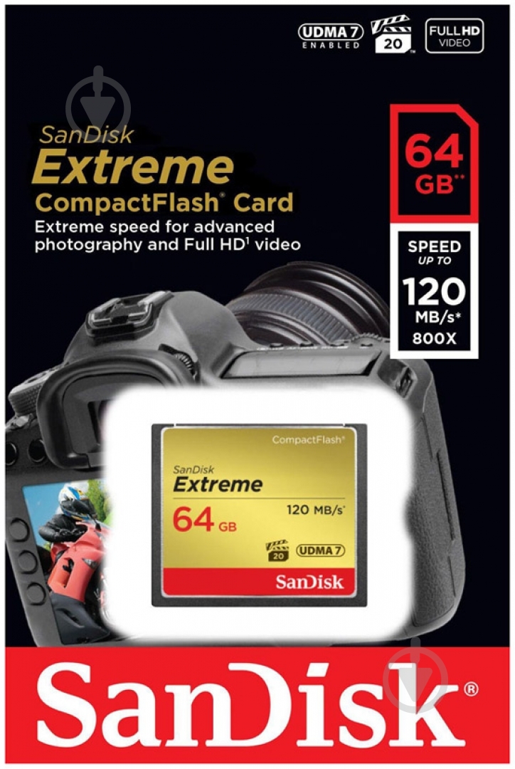 Карта пам'яті SanDisk Compact Flash 64GB (SDCFXSB-064G-G46) - фото 2