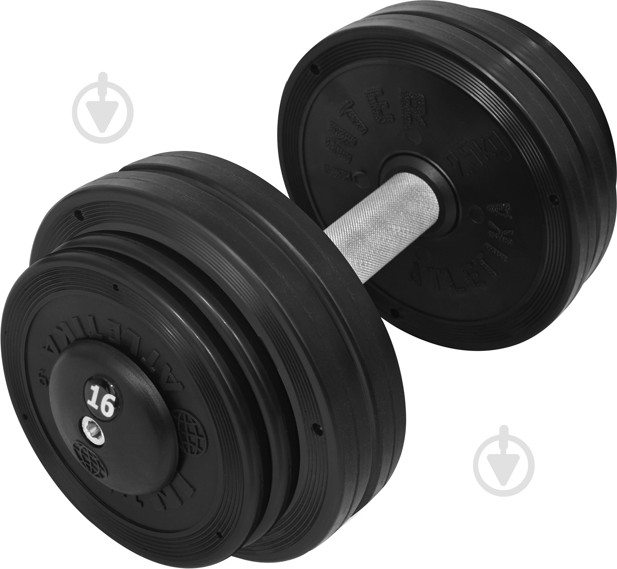 Гантель InterAtletika ST552.16 16 кг черный - фото 1 Гантель InterAtletika ST552.16 16 кг черный - фото 1